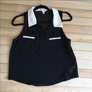 Black and Cream Blouse Size Small